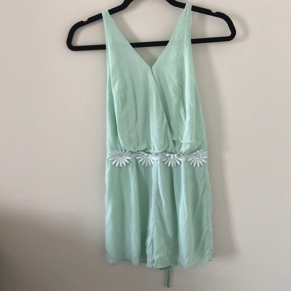 Maddy...K Sea Foam Green Romper